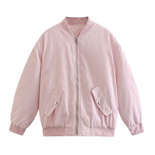 Damen Boxy Bomberjacke im Oversize‑Look mit Reißverschluss und abgeschrägten Pattentaschen Shop Nory