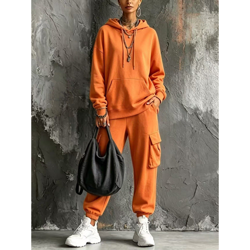 Damen Oversize Hoodie- und Cargo-Jogger-Set aus French Terry Shop Nory