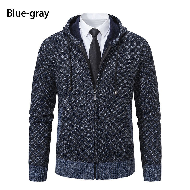 Herren modische Sweatjacke mit Kapuze und elegantem Muster