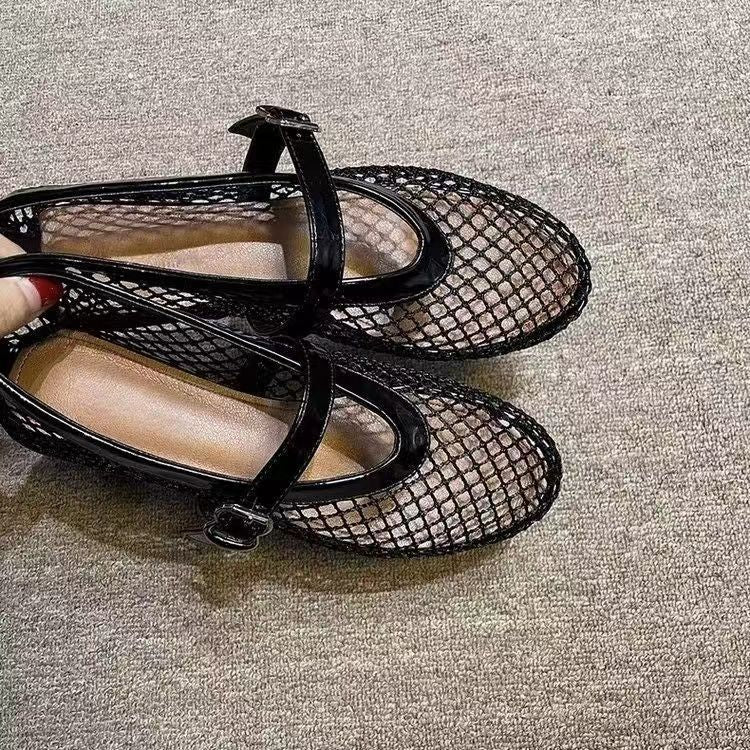 Damen Netzschuhe mit verstellbarem Riemen und atmungsaktivem Obermaterial