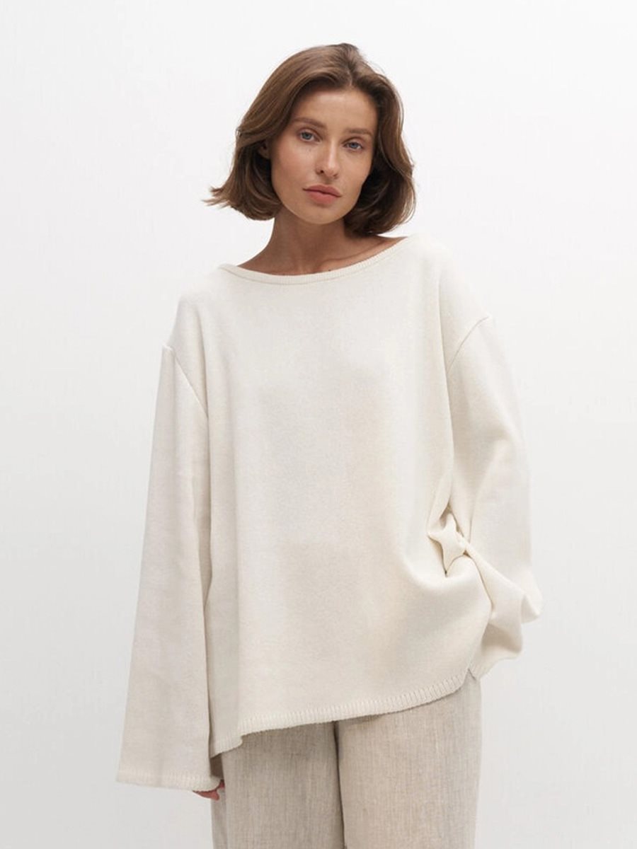 Damen Grobstrick-Kapuzenpullover aus reiner Baumwolle mit Kordelzug Shop Nory