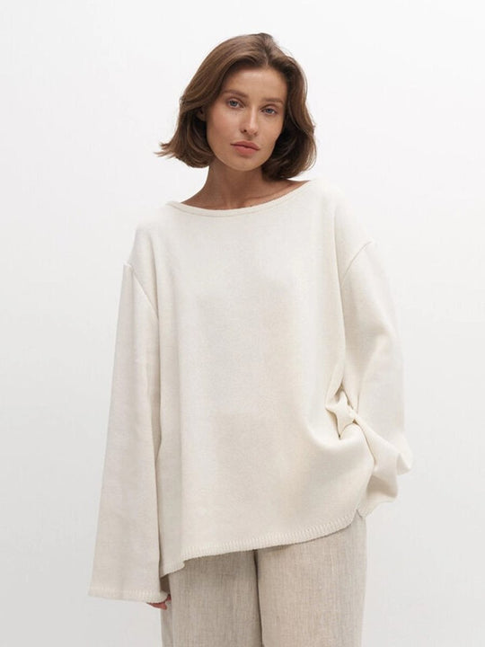 Damen Grobstrick-Kapuzenpullover aus reiner Baumwolle mit Kordelzug Shop Nory