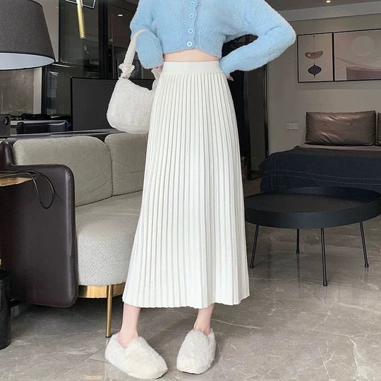 Damen Plissierter Maxirock mit voluminösem Saum Shop Nory