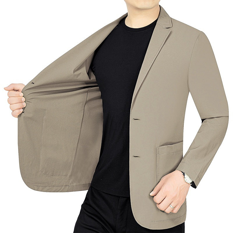 Herren legerer elastischer Sommerblazer mit dreiviertelärmeln und schlanker Passform Shop Nory