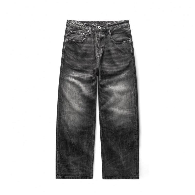Herren Locker geschnittene Straight-Jeans im Workwear-Stil mit Used-Effekt Shop Nory