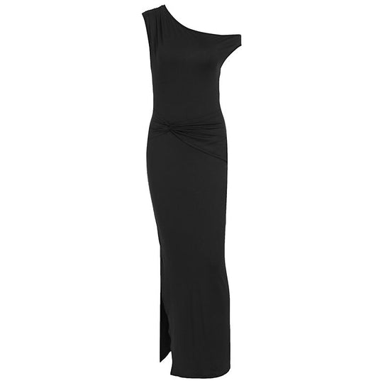 Damen Elegantes Maxikleid mit Off-Shoulder Design und dekorativer Raffung