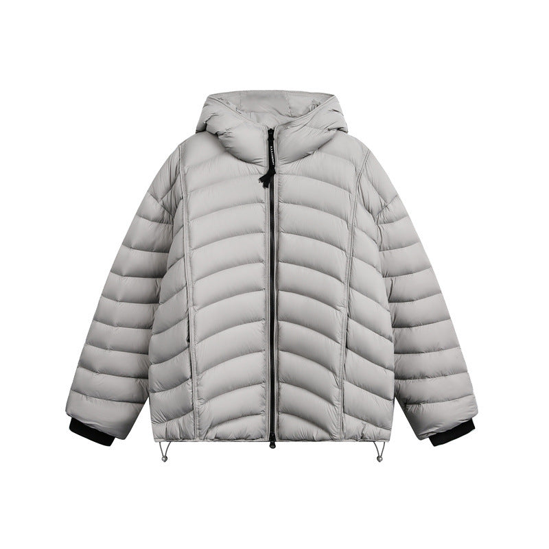 Damen Leichte Steppdaunenjacke mit Kapuze und verstellbarem Saum Shop Nory