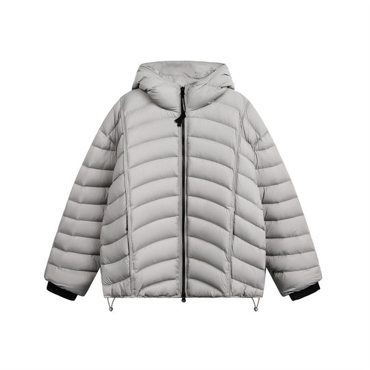 Damen Leichte Steppdaunenjacke mit Kapuze und verstellbarem Saum Shop Nory