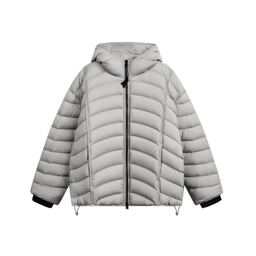 Damen Leichte Steppdaunenjacke mit Kapuze und verstellbarem Saum Shop Nory