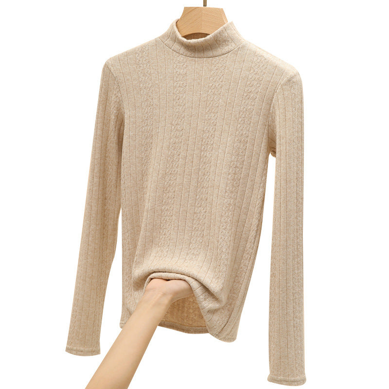 Damen Elegantes Langarm-Ripp-Oberteil Shop Nory