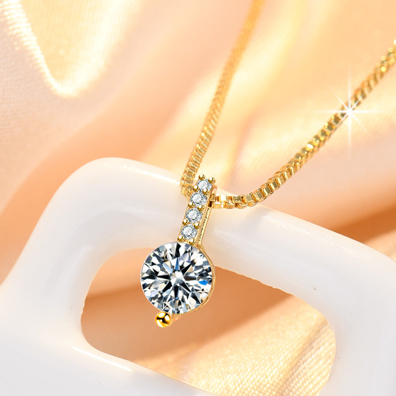 Damen-Halskette mit funkelndem Zirkonia-Anhänger und eleganter Gliederkette Shop Nory