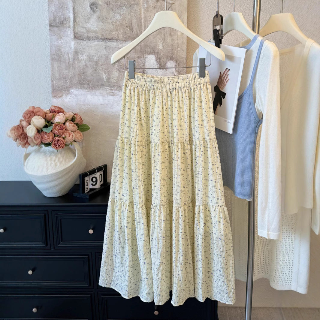Damen Maxirock mit romantischem Blumenmuster und lässigem Design