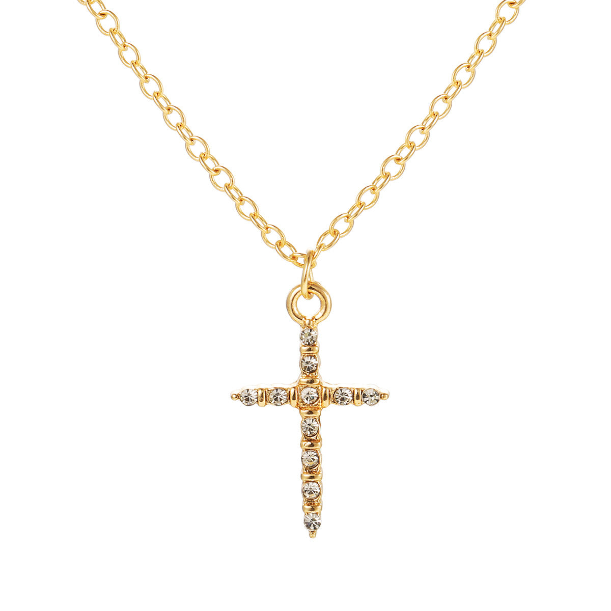 Damen Halskette mit funkelndem Kreuzanhänger und eleganter Kette Shop Nory
