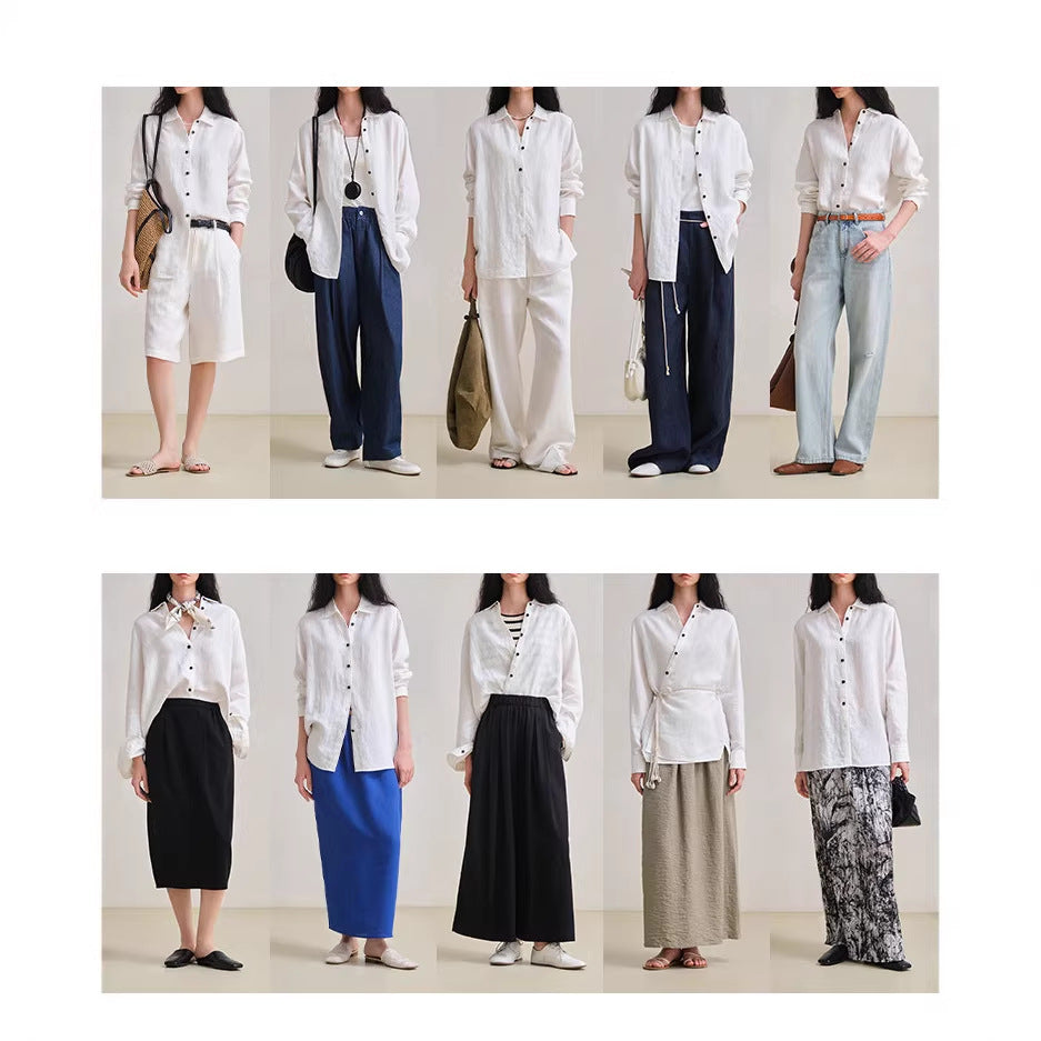 Damen Modische langärmlige Bluse Shop Nory