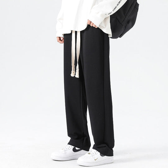 Herren Weite Relaxed-Jogginghose mit tiefem Schritt, dekorativem Kordelband & geradem Bein Shop Nory