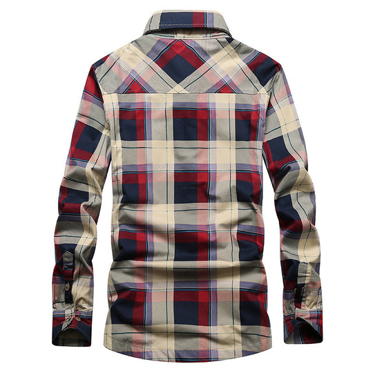 Herren Kariertes Thermo-Hemdjacke mit Teddyfleece-Innenfutter und Brustpattentaschen Shop Nory