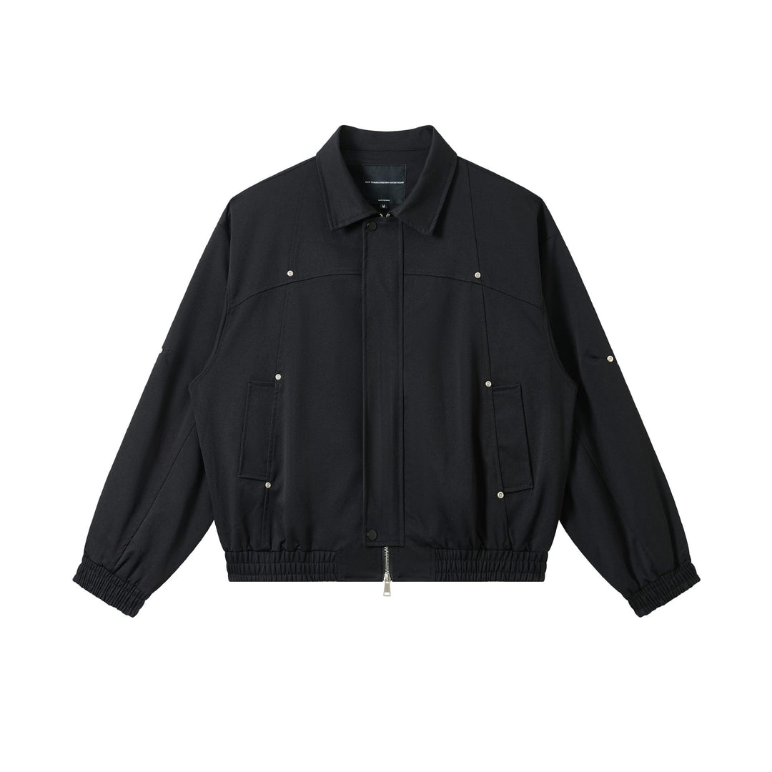 Unisex Kurz geschnittene technische Blousonjacke mit verdeckter Frontblende und elastischem Saum Shop Nory