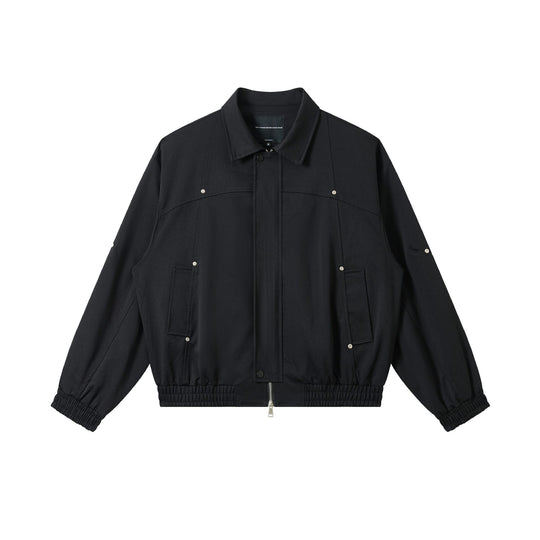 Unisex Kurz geschnittene technische Blousonjacke mit verdeckter Frontblende und elastischem Saum Shop Nory