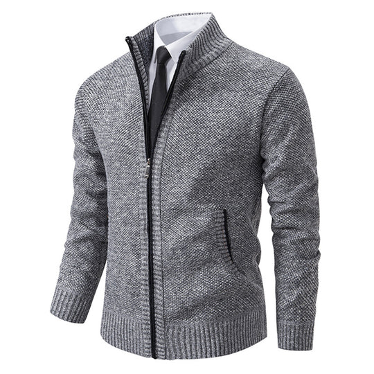 Herren Strukturstrick-Cardigan mit durchgehendem Reißverschluss und Stehkragen Shop Nory