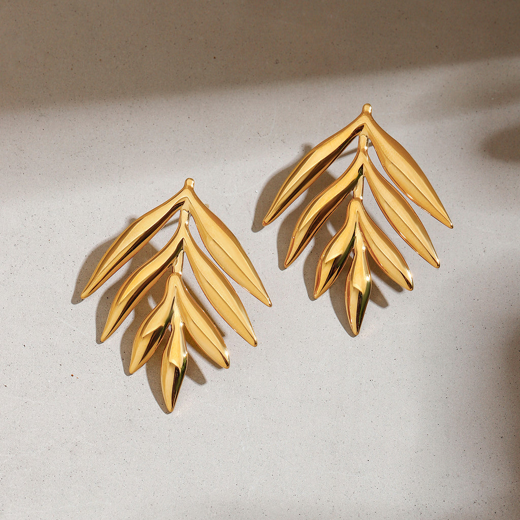 Damen Ohrringe im eleganten Blattdesign Shop Nory