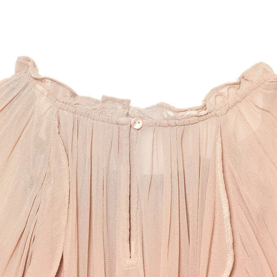 Damen Plissierte Chiffon-Bluse mit Rüschkragen und Ballonärmeln Shop Nory