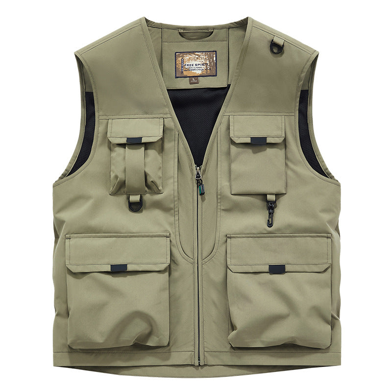 Herren Multifunktionale Utility-Weste mit Mehrfach‑Taschen und robustem Reißverschluss Shop Nory