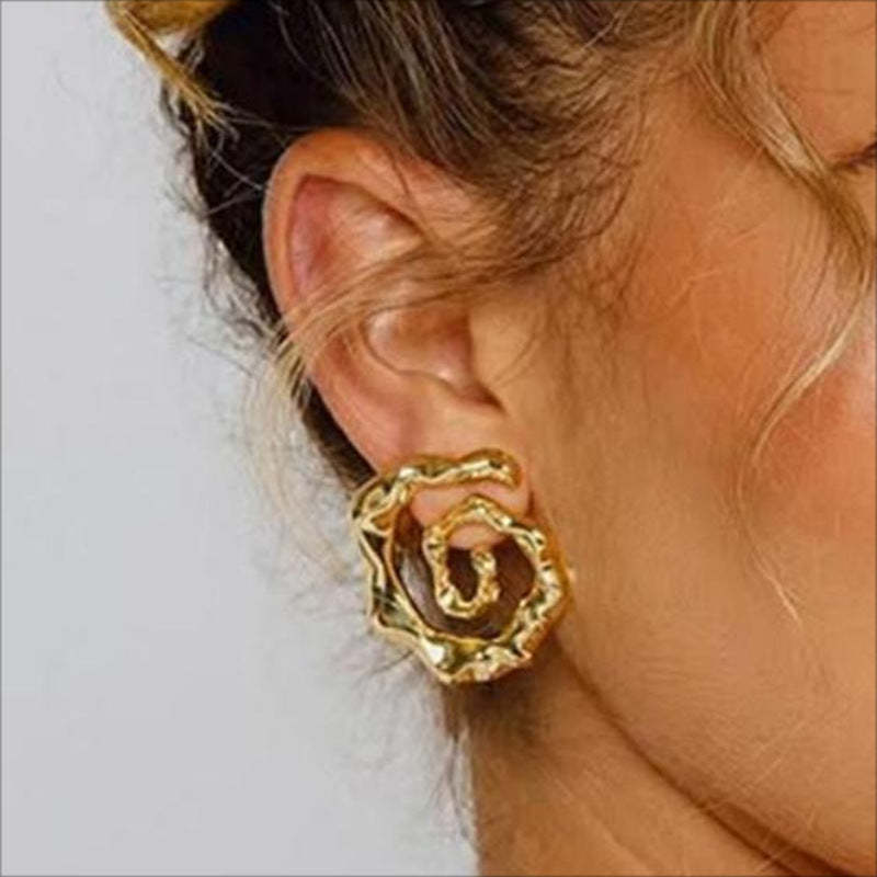 Damen kreative Spiral-Ohrstecker aus Edelstahl Shop Nory
