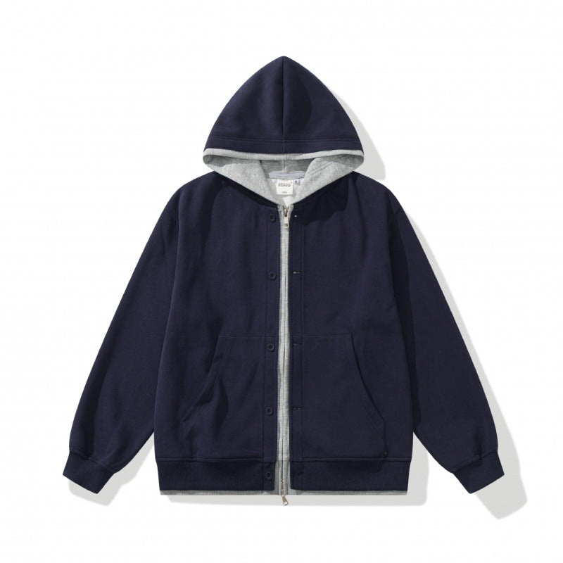 Unisex Oversize-Kapuzenjacke mit Doppelverschluss, Fleece-Innenfutter und Kängurutaschen Shop Nory
