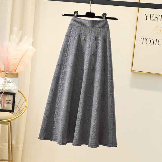 Damen Eleganter, luftiger Maxirock mit Rippstruktur Shop Nory