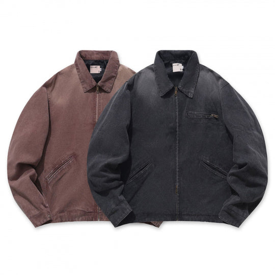 Herren Lockere Workerjacke aus weichem Canvas mit Reißverschluss Shop Nory