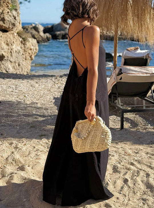 Damen Strandkleid mit Rückenausschnitt