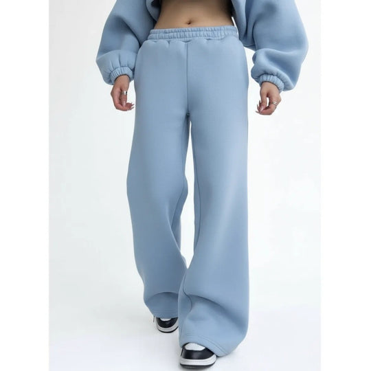 Damen nan fließende Palazzo-Loungehose mit extra weitem Bein elastischem Komfortbund und dezenten Eingrifftaschen Shop Nory