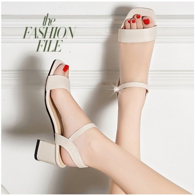 Damen elegante Blockabsatz-Sandalen mit verstellbarem Riemen