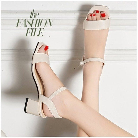 Damen elegante Blockabsatz-Sandalen mit verstellbarem Riemen
