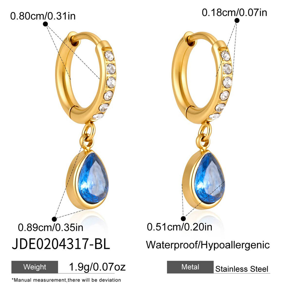 Damen Ohrhänger mit funkelndem Zirkonia und tropfenförmigem Anhänger Shop Nory