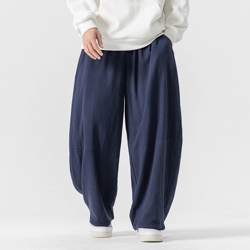 Herren Extraweit geschnittene Ballon-Loungehose mit elastischem Bund, tiefem Schritt und soften Baumwollmix Shop Nory