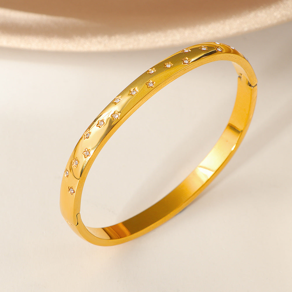 Damen Star-Besetzter Gold Armreif Shop Nory