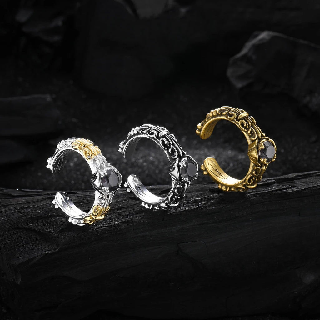 Damen Offener Ring mit kunstvollem Reliefdesign Shop Nory