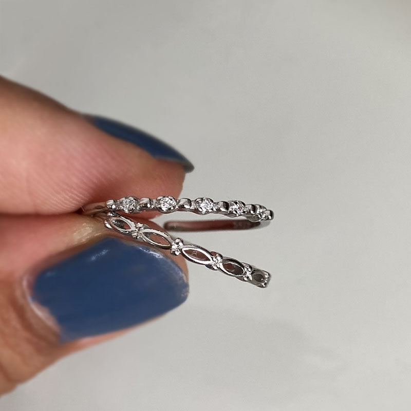 Damen zierlicher Zirkonia-Ring mit schimmernden Akzenten Shop Nory