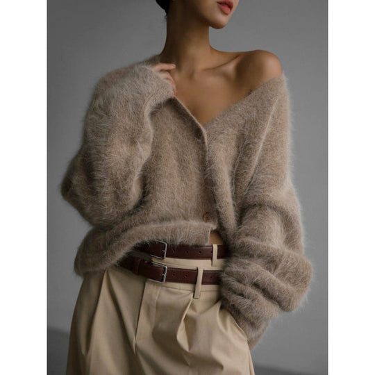 Damen Kuschelige Strickjacke aus Mohair