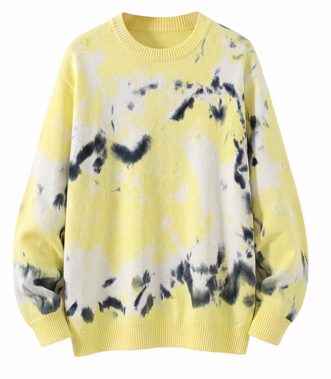 Herren Oversized Batik-Pullover mit Rundhalsausschnitt und Rippbündchen Shop Nory