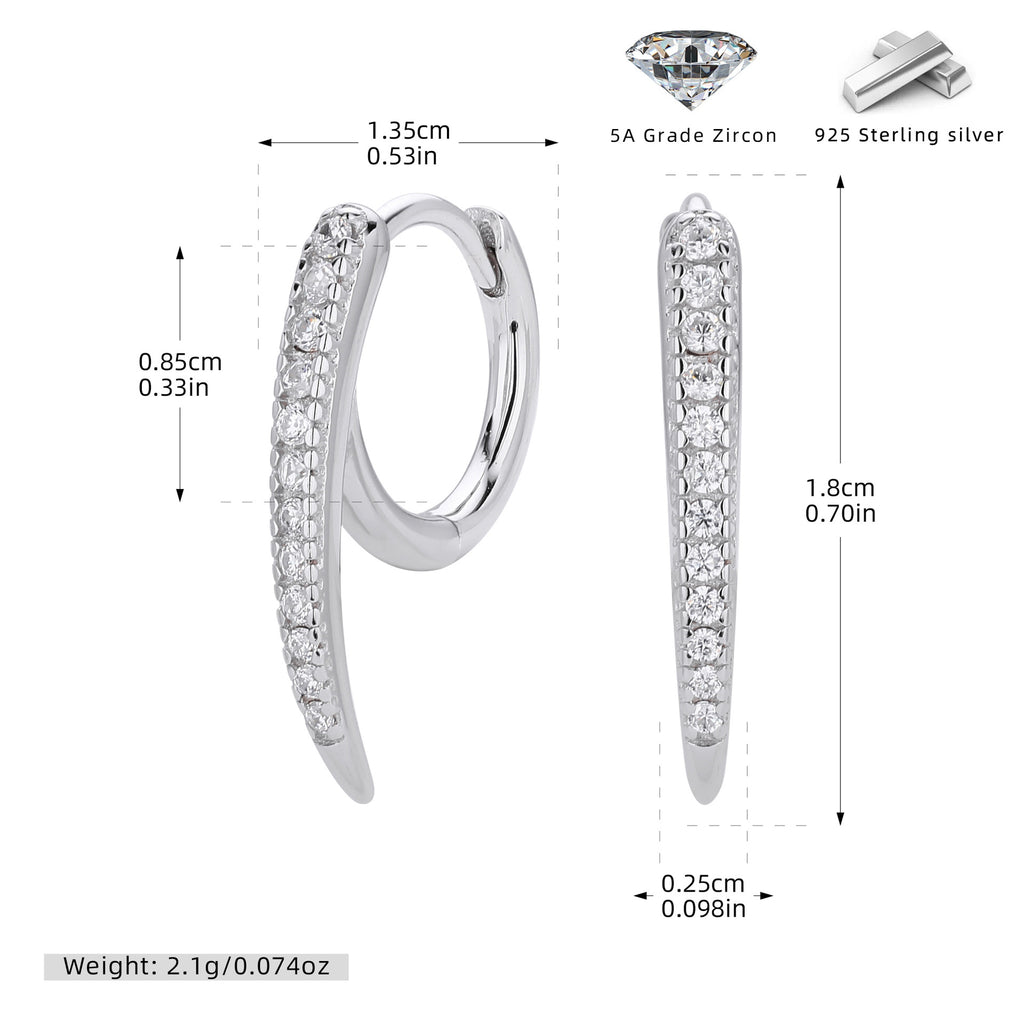 Damen Ohrhänger mit elegantem, spiralförmigem Design und funkelndem Zirkonbesatz Shop Nory