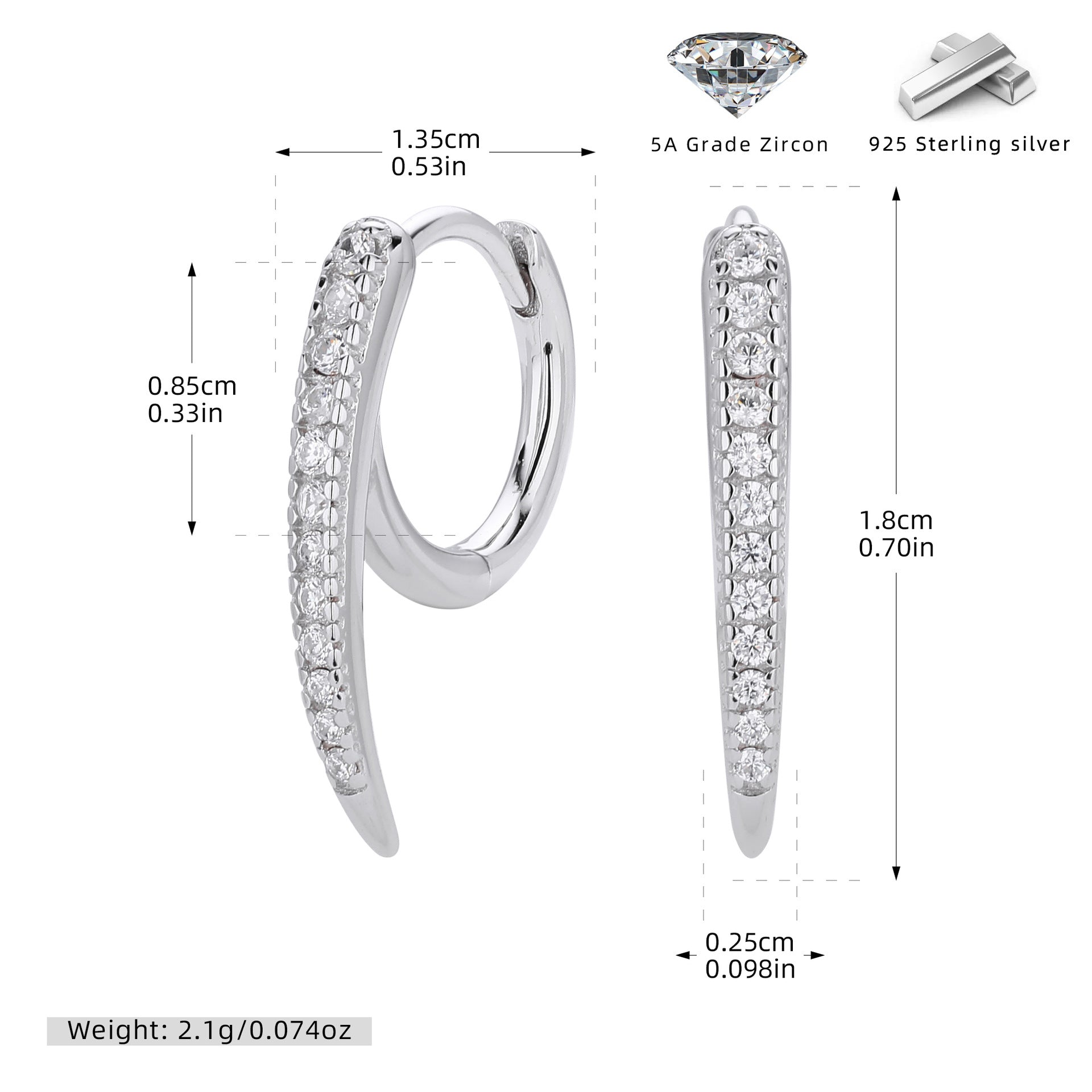 Damen Ohrhänger mit elegantem, spiralförmigem Design und funkelndem Zirkonbesatz Shop Nory