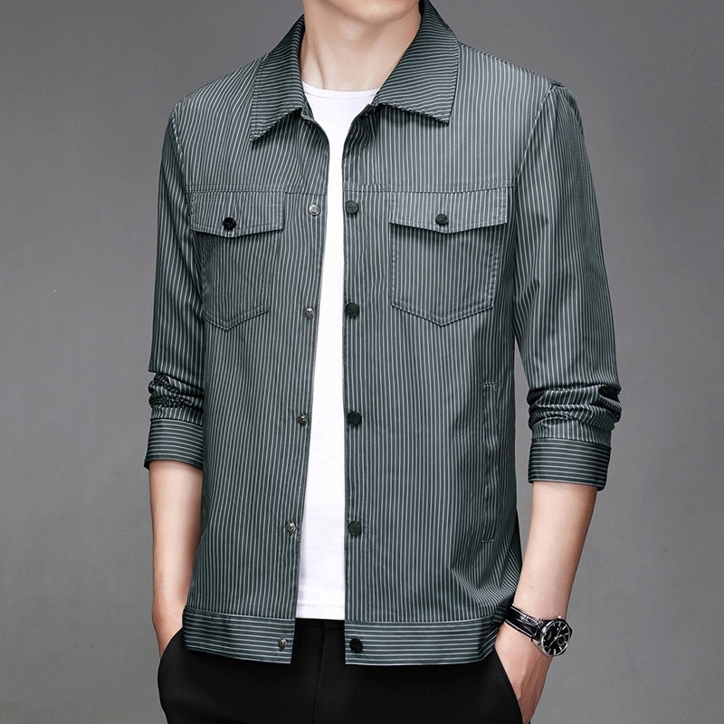 Herren Gestreifte Hemdjacke Shop Nory