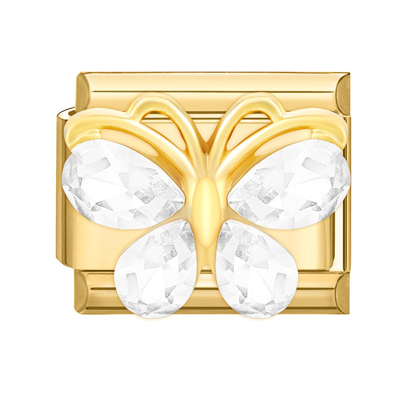 Feiner Italienischer Charm mit Zuchtperlen und Dekorativem Banddetail