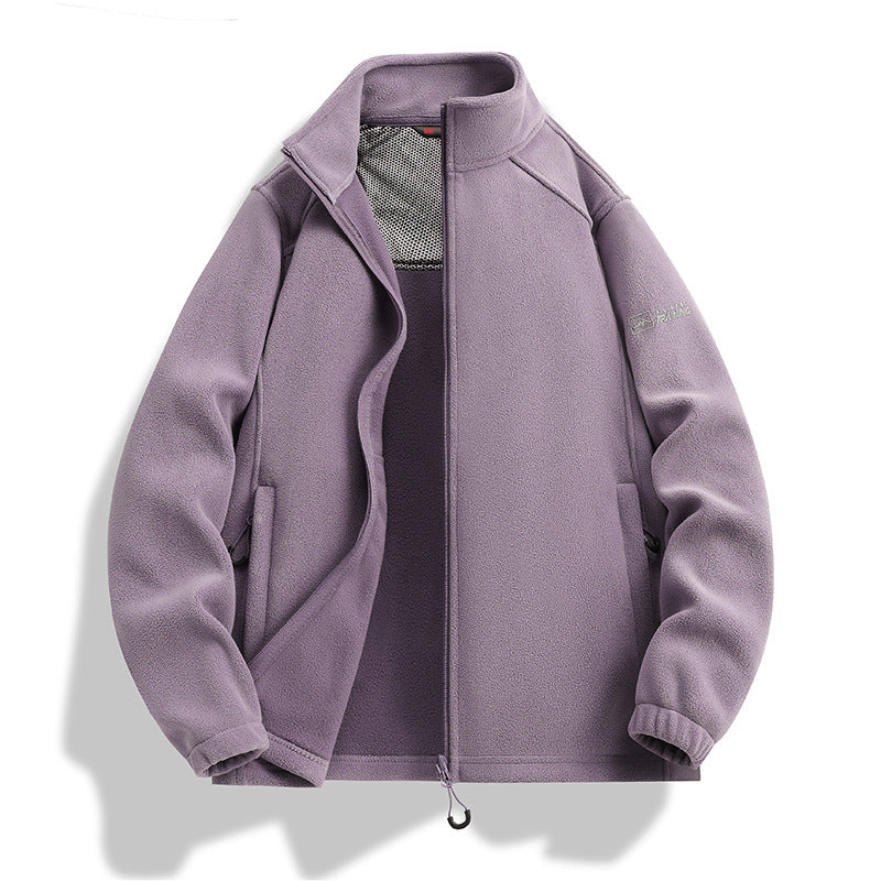 Herren Fleecejacke mit Stehkragen, Windabweisender Microfleece und Reißverschlusstaschen Shop Nory