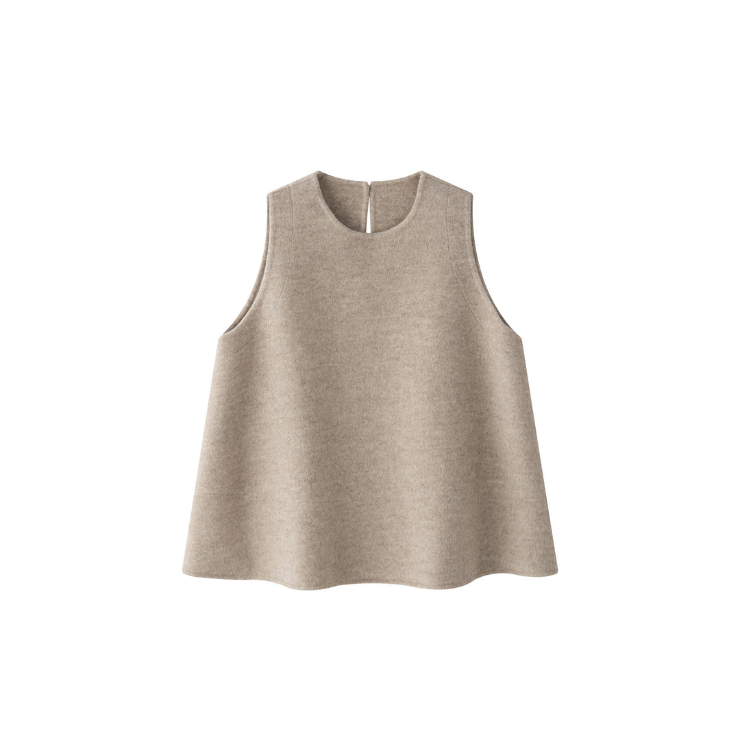 Damen Boxy Wollfilz‑Weste mit A‑Linien‑Schnitt und Eingrifftaschen Shop Nory