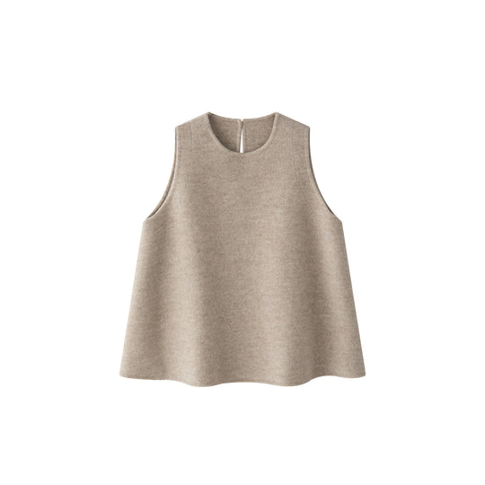 Damen Boxy Wollfilz‑Weste mit A‑Linien‑Schnitt und Eingrifftaschen Shop Nory