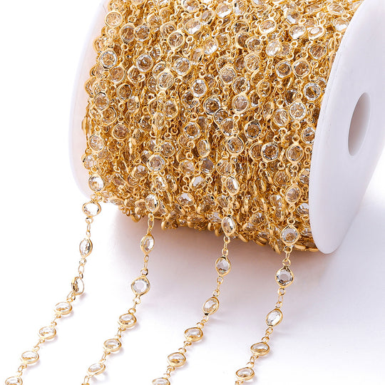 Dekorative Strass-Gliederkette Auf Rolle Für Schmuckherstellung