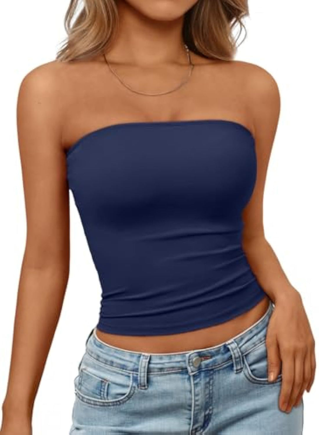 Damen Bandeau-Oberteil aus elastischem Material mit figurbetontem Schnitt
